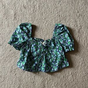 Zara cropped floral top/blouse